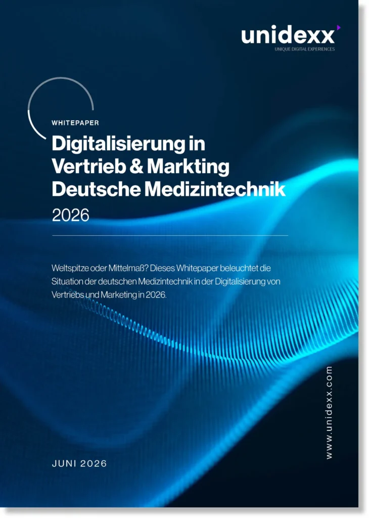 Cover des Whitepapers "Digitalisierung in Vertrieb & Marketing – Deutsche Medizintechnik 2026"