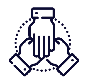 Icon zwei sich reichende Hände für Smarketing (Sales & Marketing)
